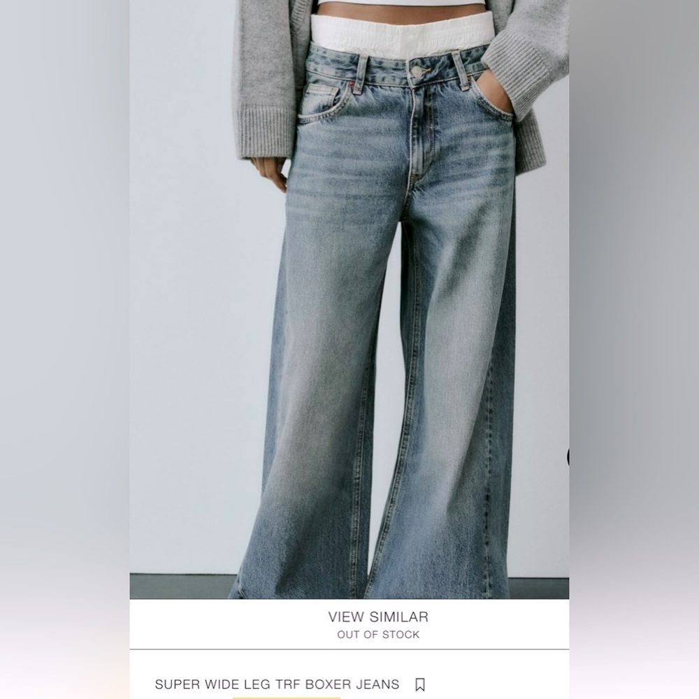 EUC ZARA SUPER WIDE LEG TRF BOXER JEANS Size 4